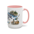 Dubrovnik Coast Coffee Mug | Travel Destination Souvenir Gift | Accent Color Ceramic 11oz 15oz