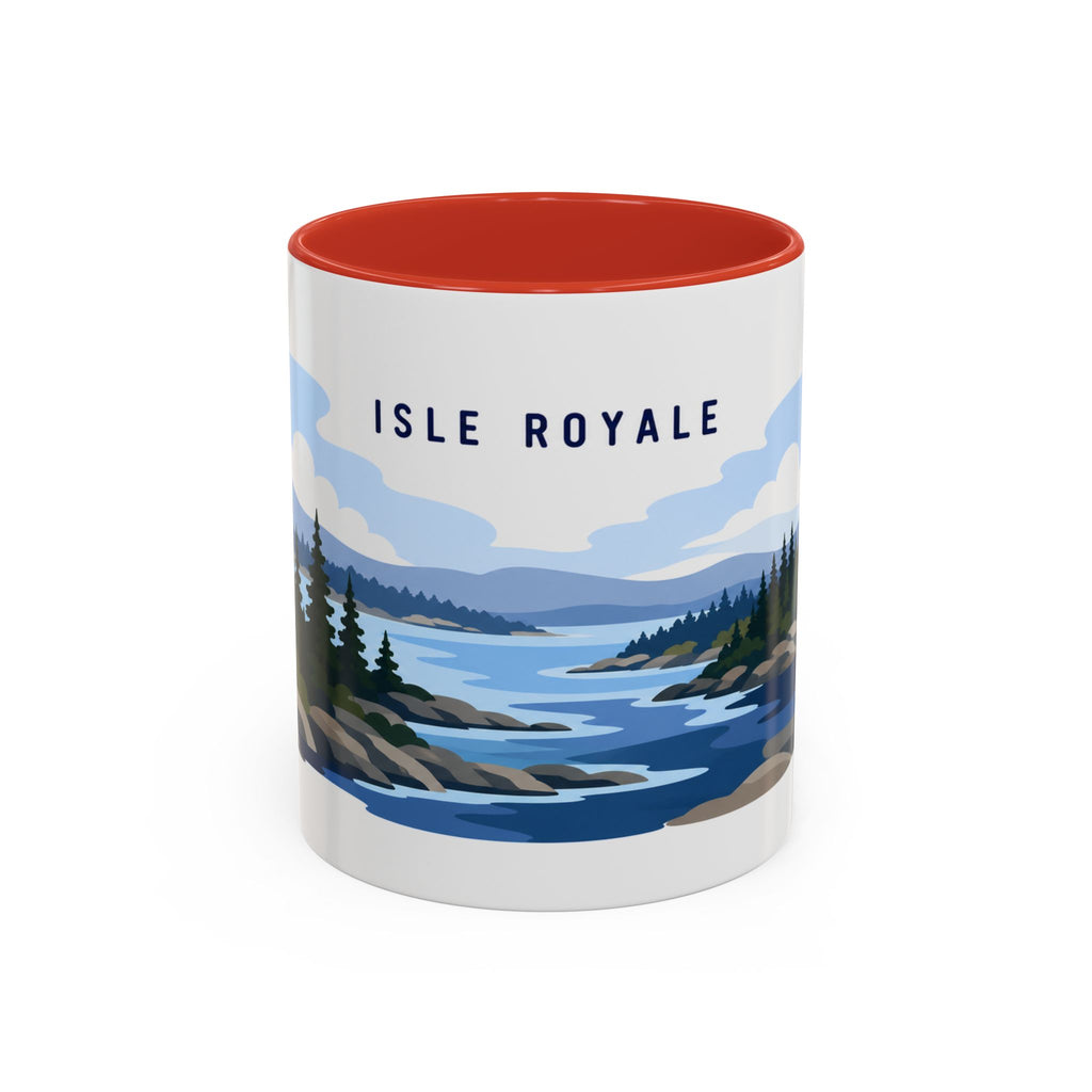 Isle Royale National Park Coffee Mug | Solid Color Block Park Souvenir | 11oz 15oz Accent Mug