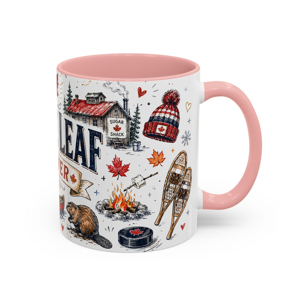 Maple Leaf Forever Coffee Mug | Canadian Pride Gift | Accent Color Ceramic 11oz 15oz