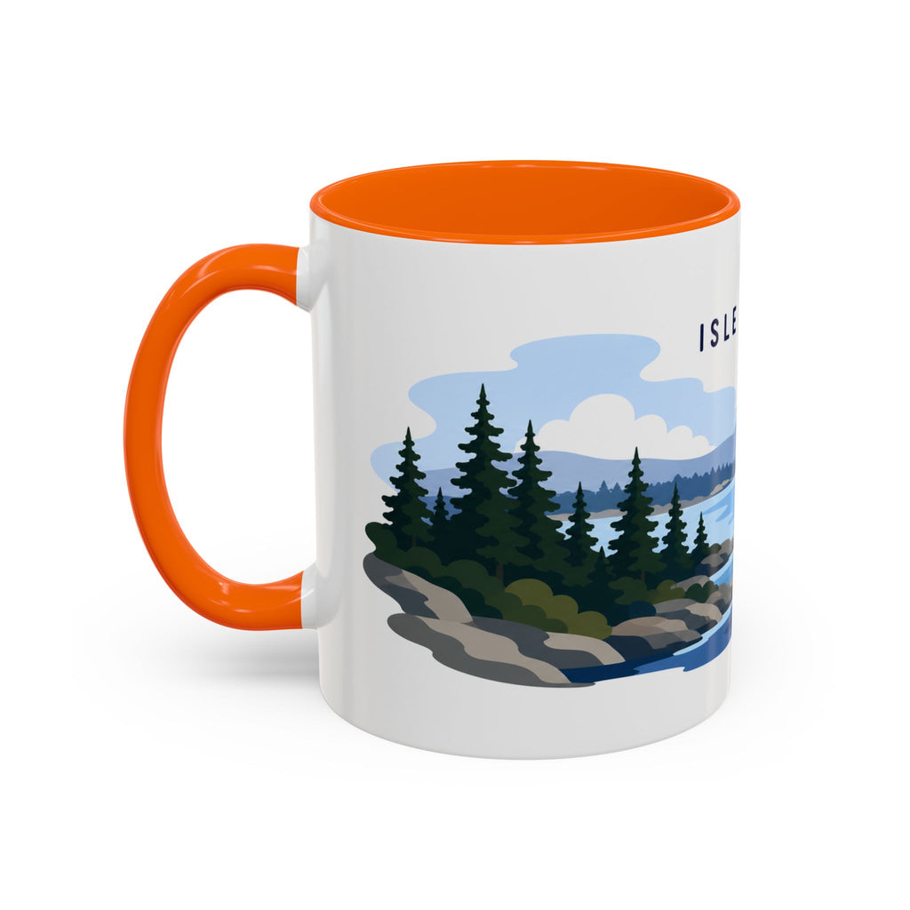 Isle Royale National Park Coffee Mug | Solid Color Block Park Souvenir | 11oz 15oz Accent Mug