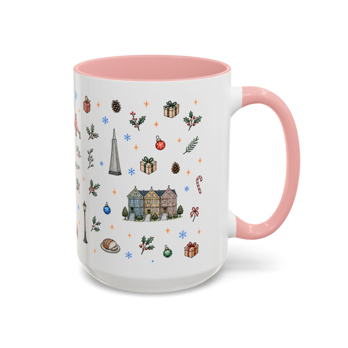 San Francisco Christmas Mug | Watercolor City Souvenir | Ceramic Coffee Cup