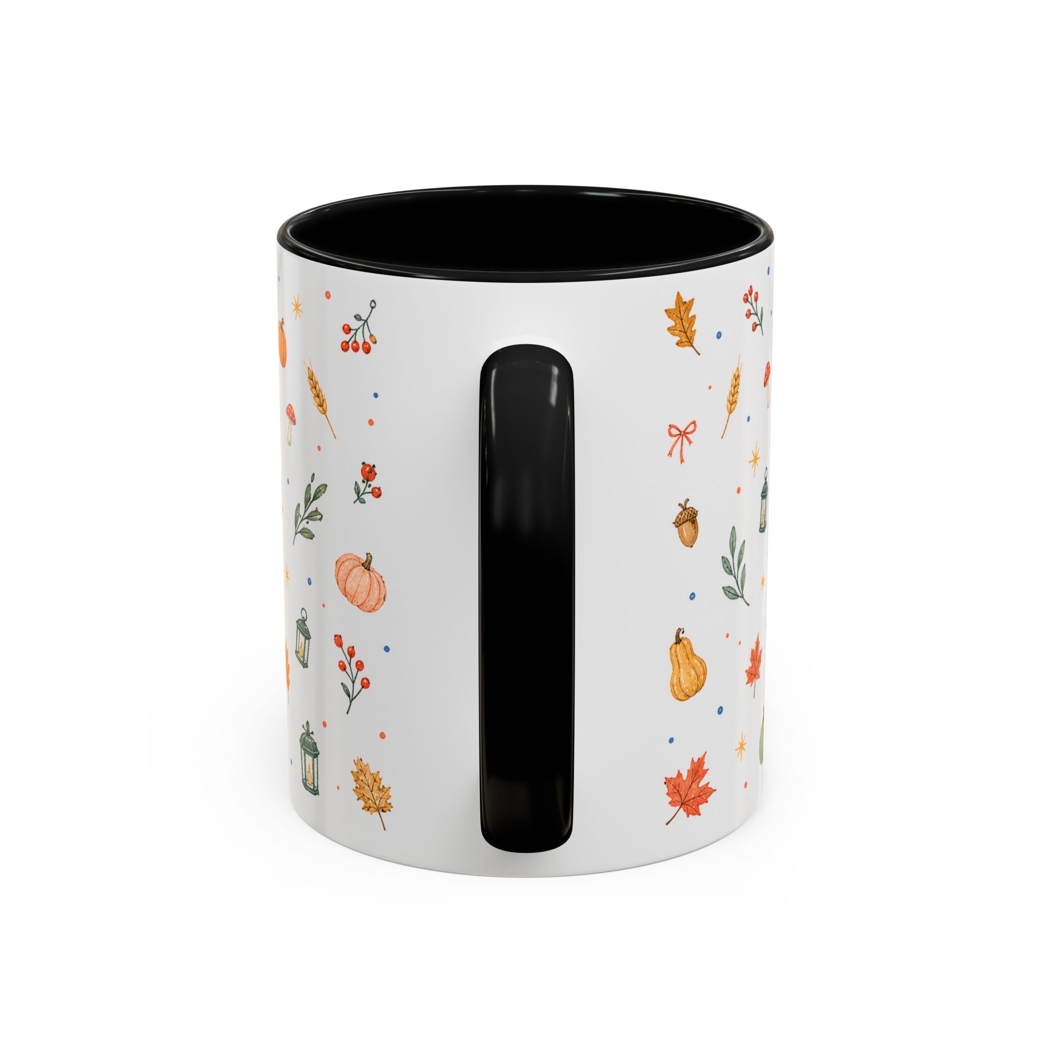 Thanksgiving Mug | Watercolor Autumn Harvest Gift | Pumpkin Leaf Accent Coffee Cup 11oz 15oz