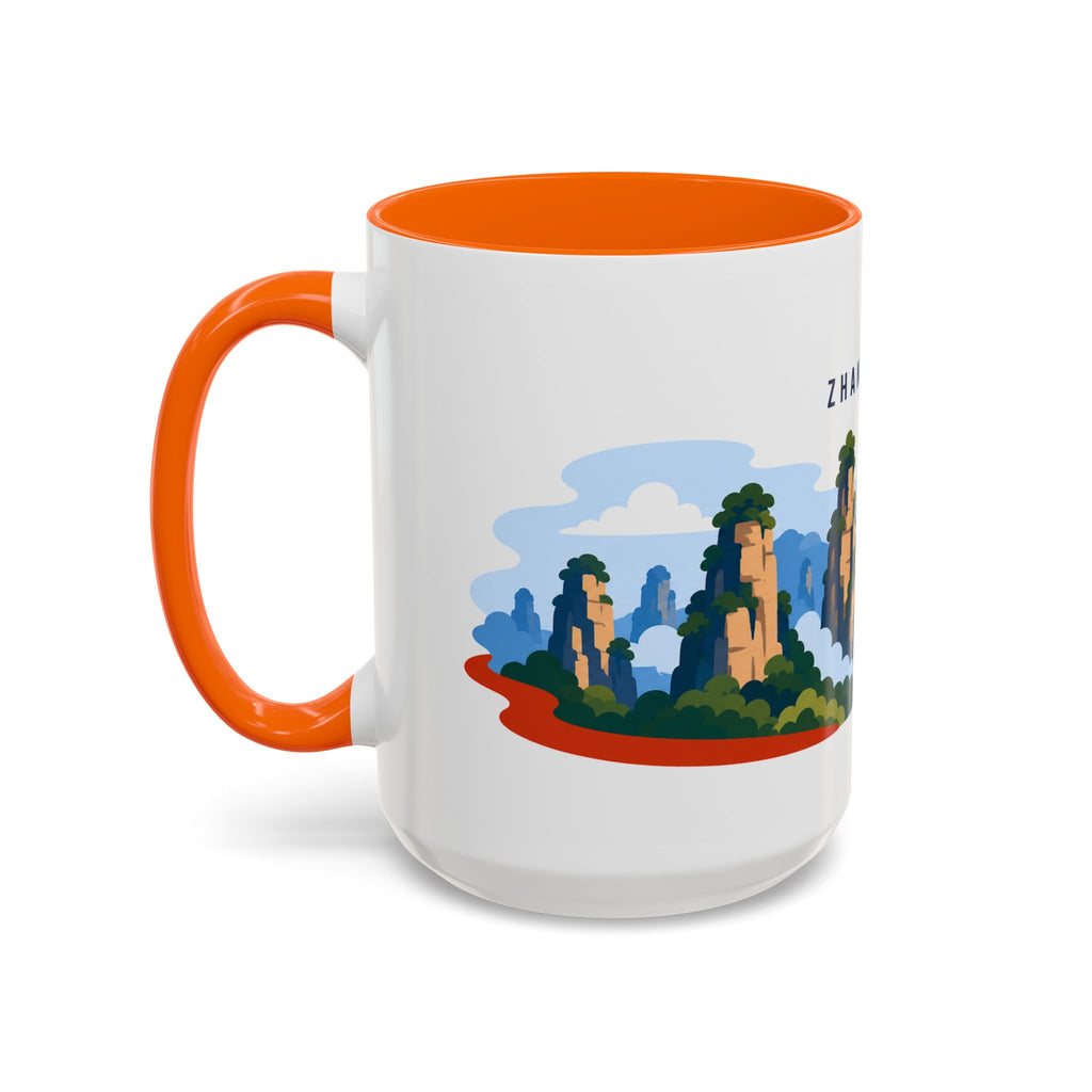Zhangjiajie Coffee Mug | Travel Destination Souvenir Gift | Accent Color Ceramic 11oz 15oz