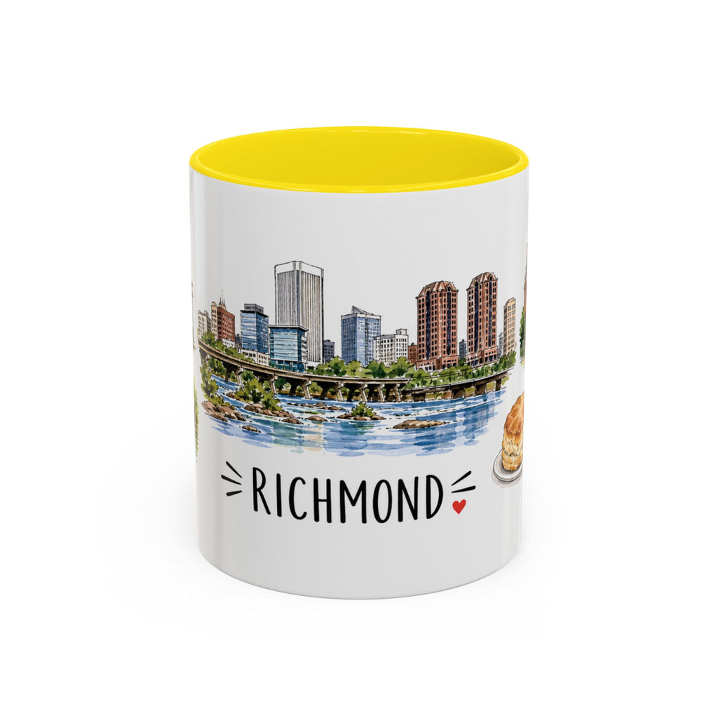 Richmond Illustrated Travel Mug | City Souvenir Accent Coffee Mug | 11oz 15oz Ceramic Cup