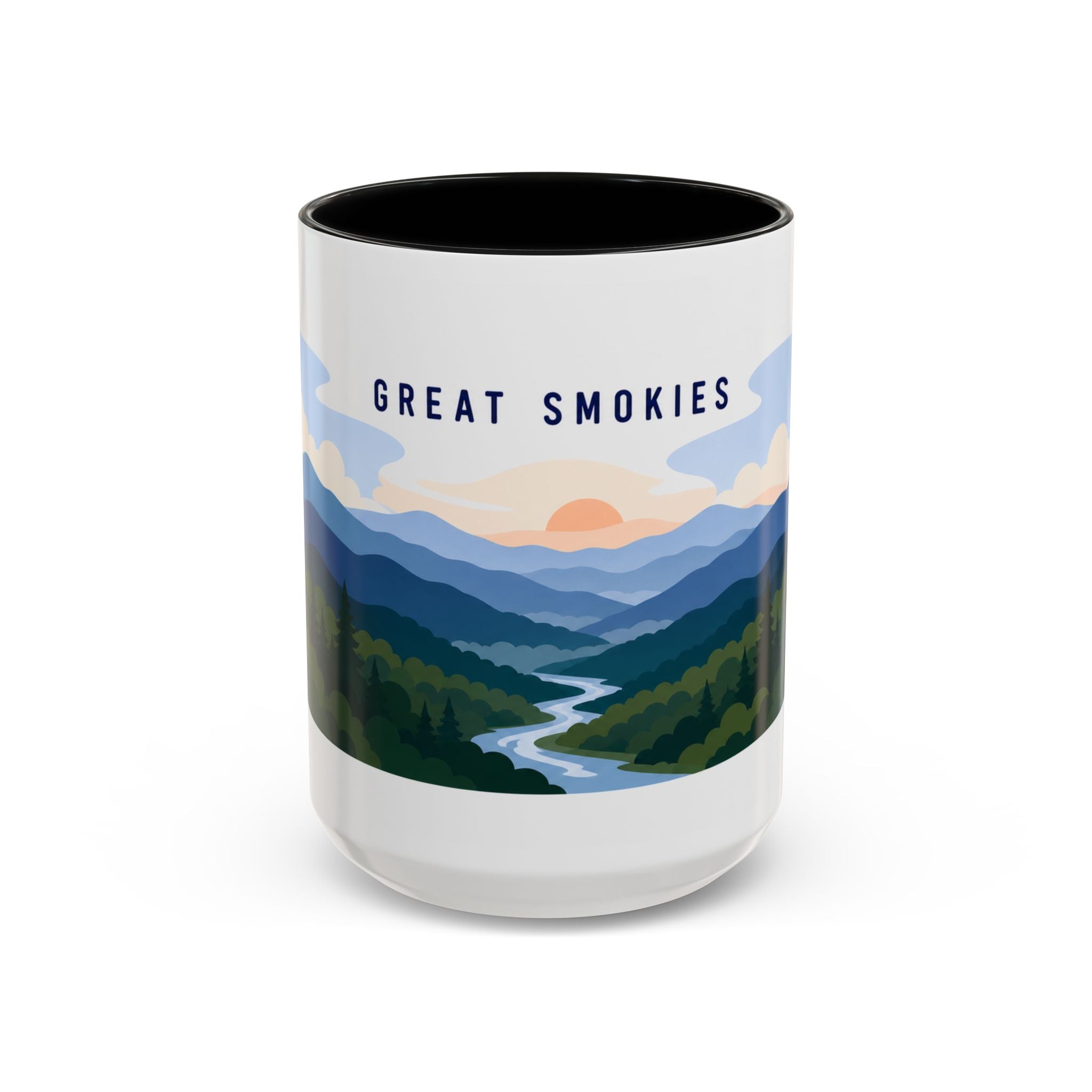 Great Smoky Mountains National Park Coffee Mug | Solid Color Block Park Souvenir | 11oz 15oz Accent Mug