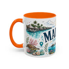 Maldives Coffee Mug | Travel Destination Souvenir Gift | Accent Color Ceramic 11oz 15oz