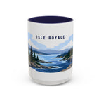 Isle Royale National Park Coffee Mug | Solid Color Block Park Souvenir | 11oz 15oz Accent Mug
