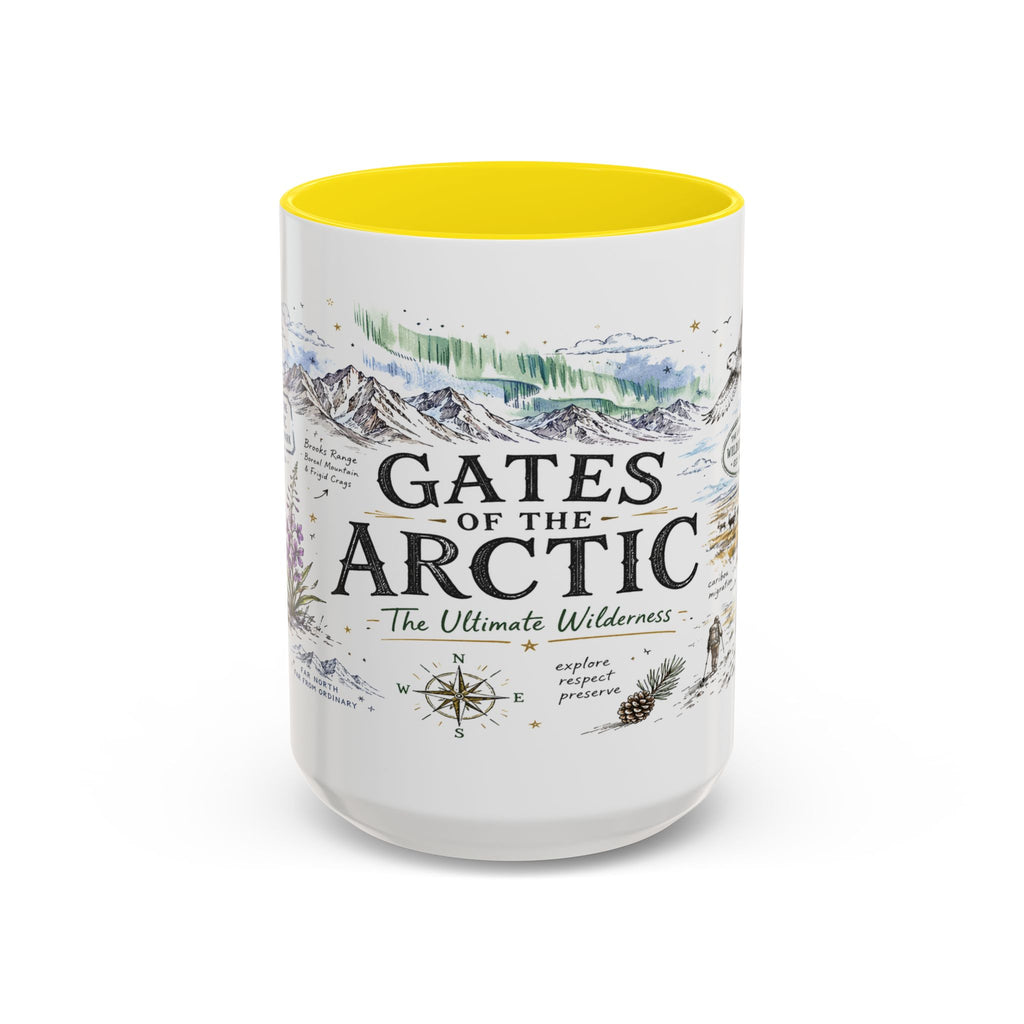 Gates of the Arctic National Park Coffee Mug | Alaska Arctic Wilderness Gift | Accent Color Ceramic 11oz 15oz