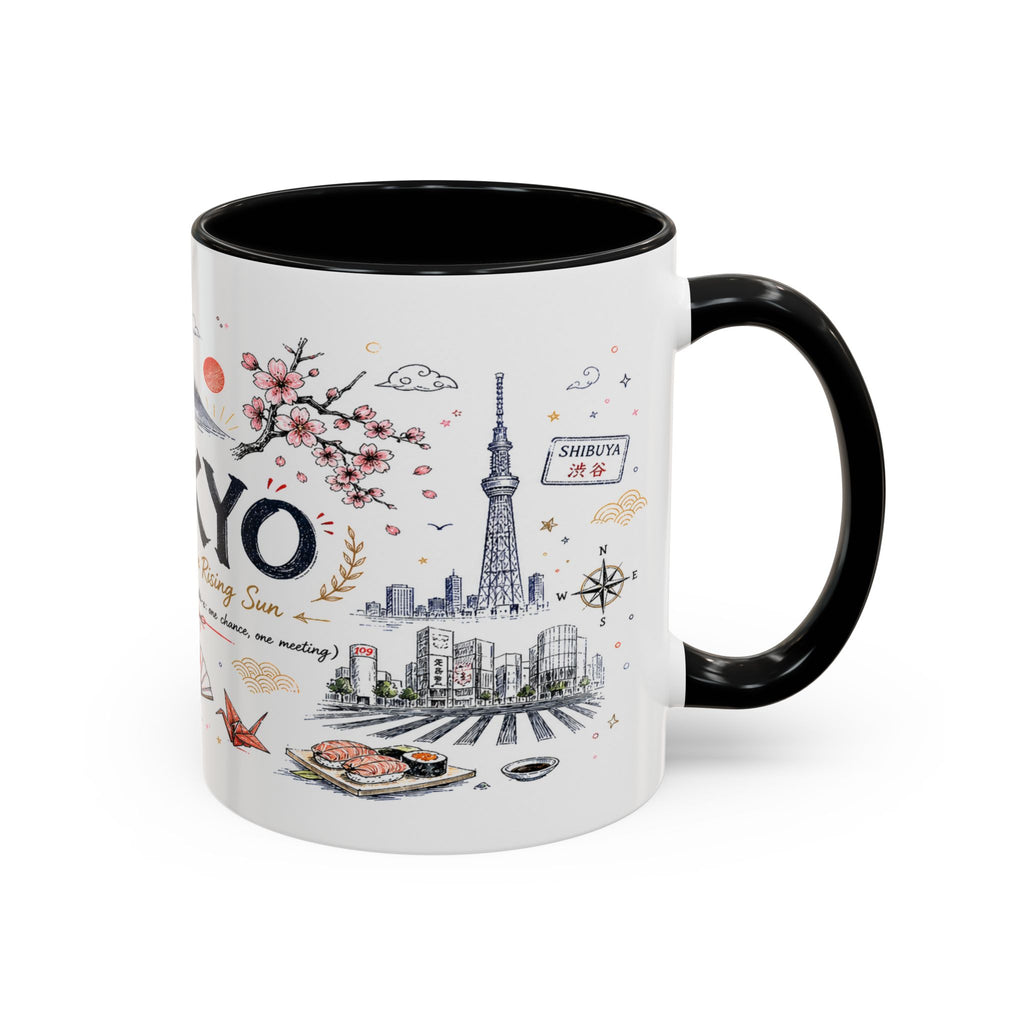 Tokyo Coffee Mug | Japan Souvenir Travel Gift | Accent Color Ceramic 11oz 15oz