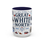 Great White North Coffee Mug | Canadian Pride Gift | Accent Color Ceramic 11oz 15oz