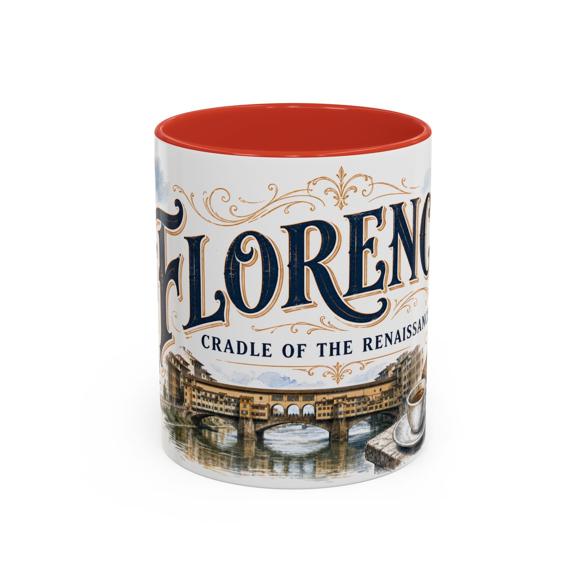 Florence Coffee Mug | Italy Travel Souvenir | Vintage Illustrated City Gift | 11 oz 15 oz Accent Mug
