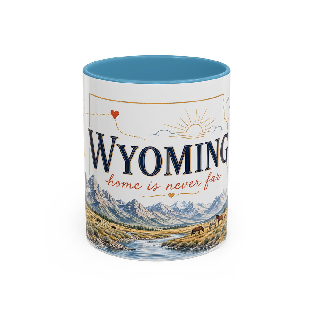 Wyoming Home State Mug | Moving Away Gift | Long Distance Friendship Coffee Cup | 11oz 15oz Accent Mug