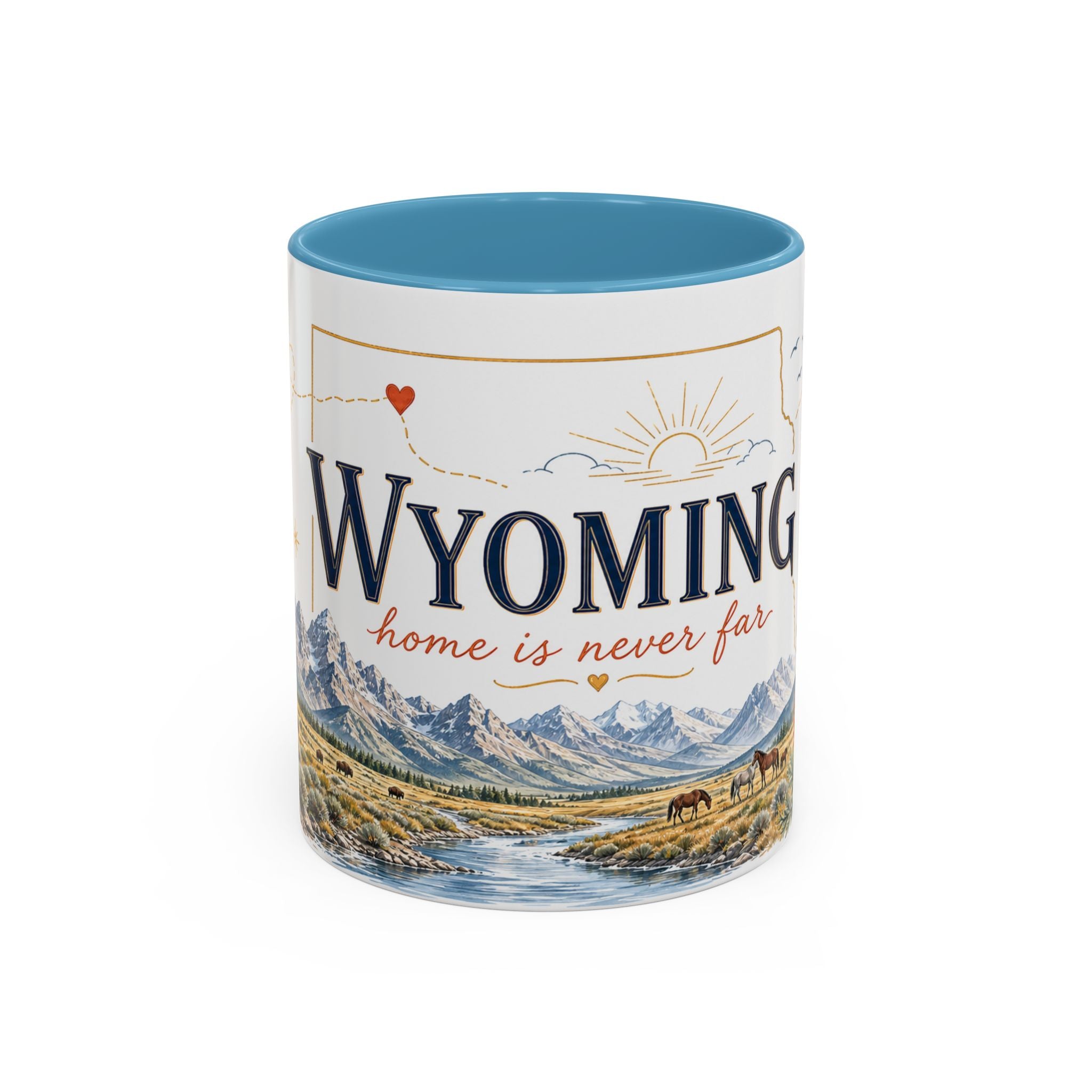 Wyoming Home State Mug | Moving Away Gift | Long Distance Friendship Coffee Cup | 11oz 15oz Accent Mug