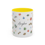 Angkor Christmas Mug | Watercolor Travel Souvenir | Holiday Gift | Accent Ceramic Coffee Cup 11oz 15oz