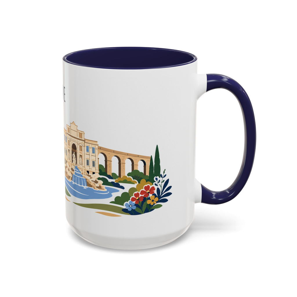Rome Coffee Mug | Italy Travel Souvenir | Porcelain Decal City Gift | 11oz 15oz Accent Mug