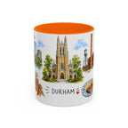 Durham Illustrated Travel Mug | City Souvenir Accent Coffee Mug | 11oz 15oz Ceramic Cup