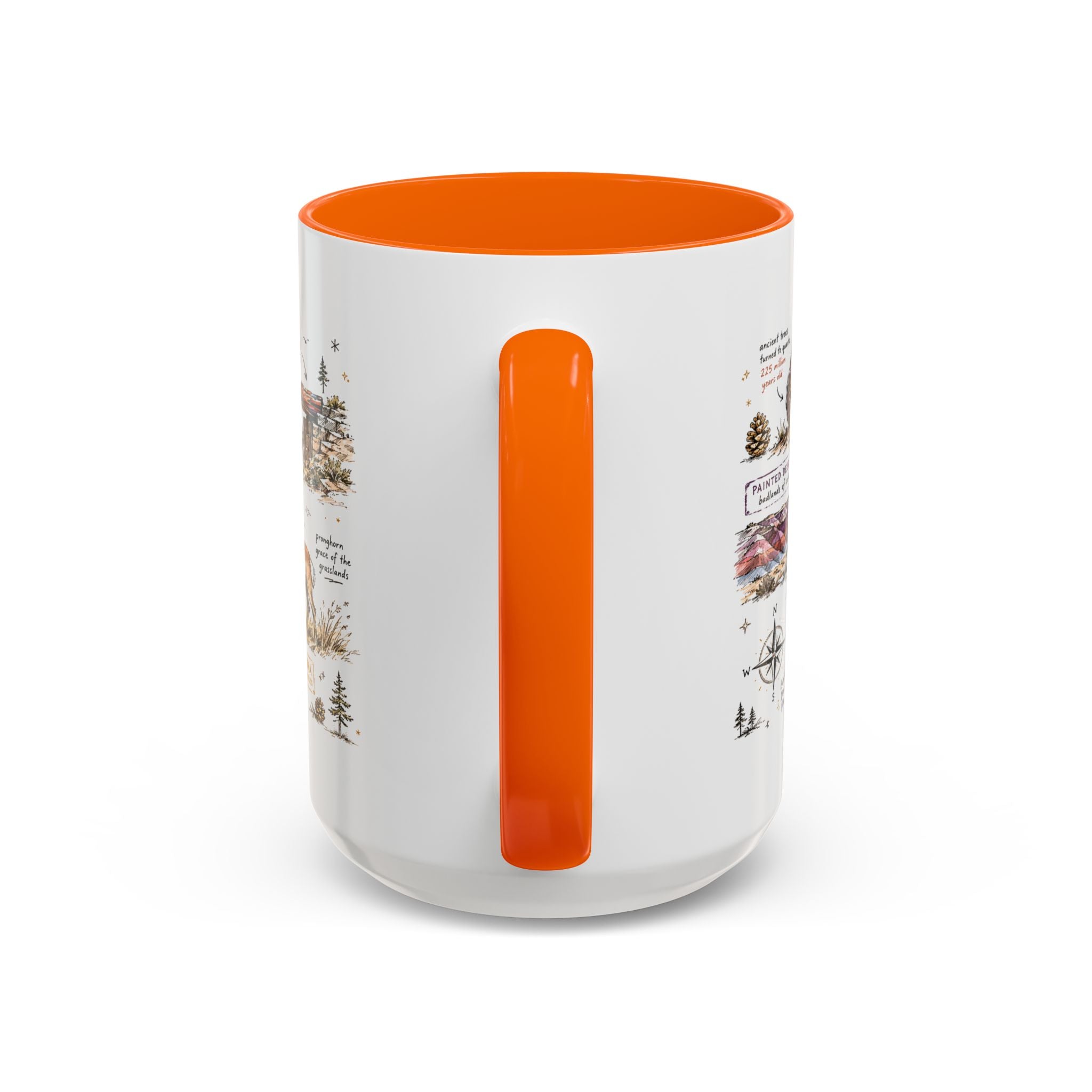 Petrified Forest National Park Coffee Mug | Arizona Painted Desert Fossil Gift | Accent Color Ceramic 11oz 15oz
