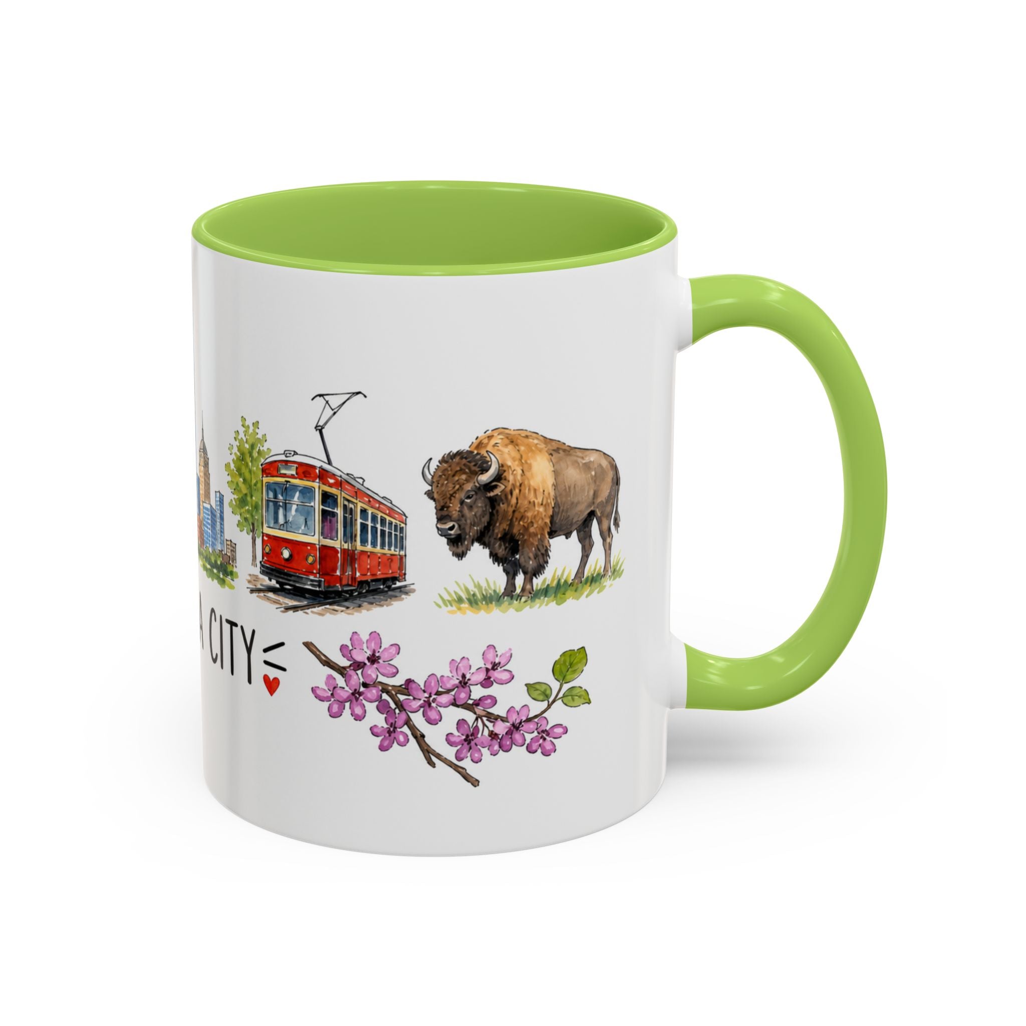 Oklahoma City Illustrated Travel Mug | City Souvenir Accent Coffee Mug | 11oz 15oz Ceramic Cup