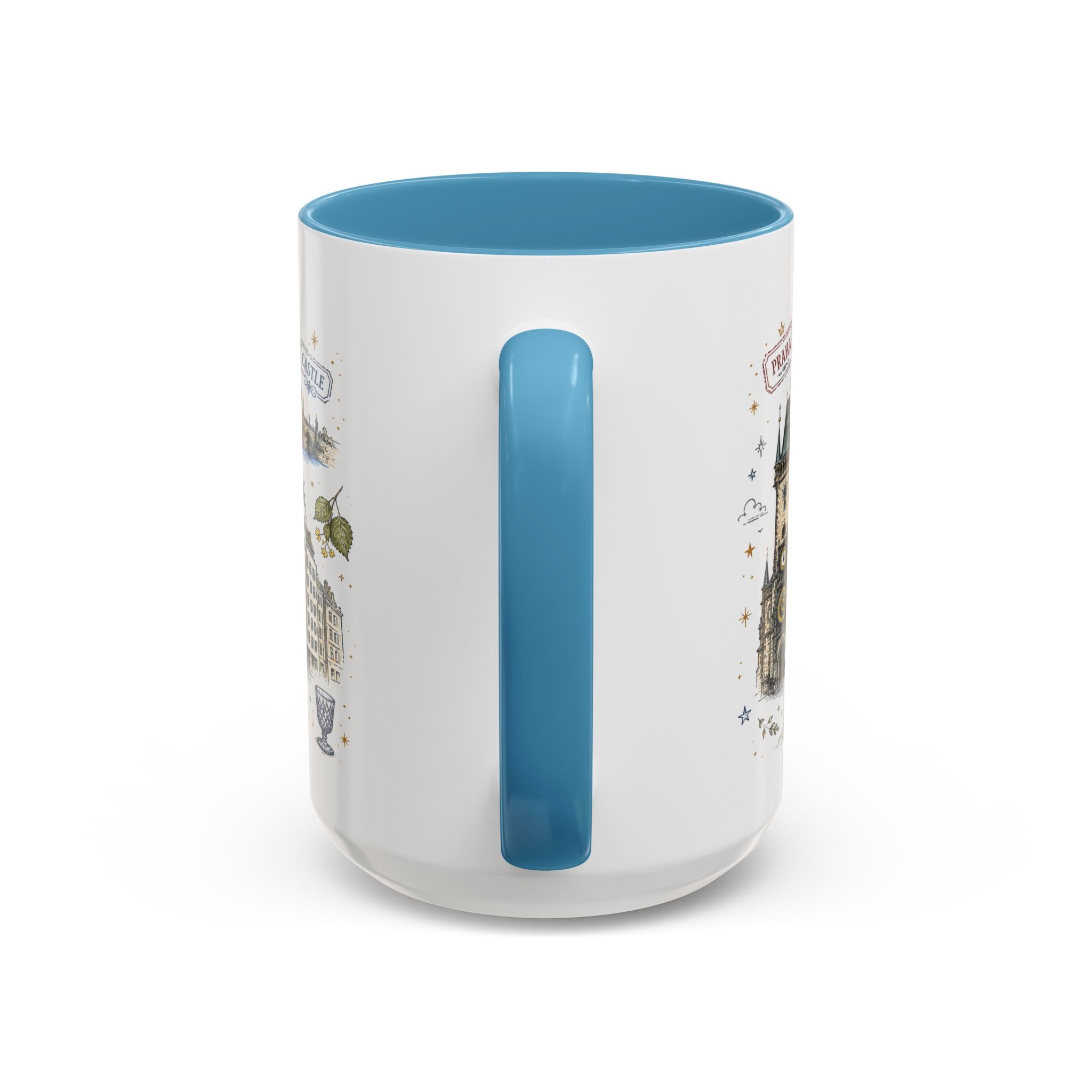 Prague Coffee Mug | Czech Republic Souvenir Travel Gift | Accent Color Ceramic 11oz 15oz