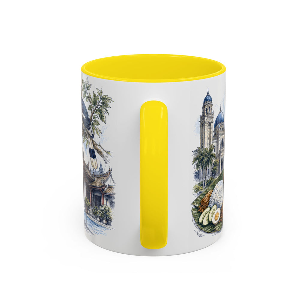 Johor Bahru Coffee Mug | Malaysia Travel Souvenir | Vintage Illustrated City Gift | 11 oz 15 oz Accent Mug