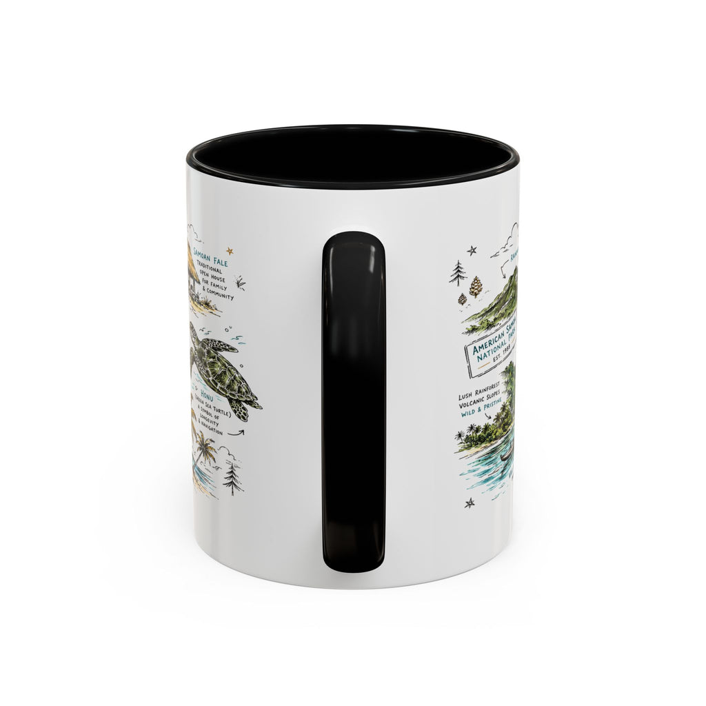 American Samoa National Park Coffee Mug | Pacific Island Rainforest Reef Gift | Accent Color Ceramic 11oz 15oz