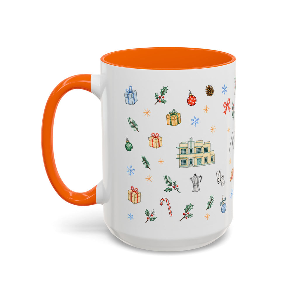 Miami Christmas Mug | Watercolor Art Deco City Souvenir (11oz/15oz)