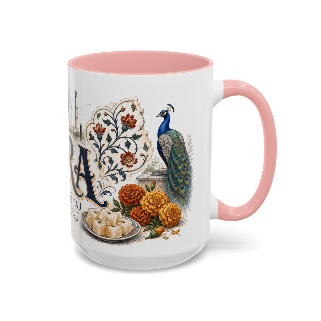 Agra Coffee Mug | India Travel Souvenir | Vintage Illustrated City Gift | 11 oz 15 oz Accent Mug