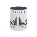 Denpasar Coffee Mug | Indonesia Travel Souvenir | Porcelain Decal City Gift | 11oz 15oz Accent Mug