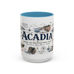 Acadia Coffee Mug | National Park Hiking Coastal Gift | Accent Color Ceramic 11oz 15oz
