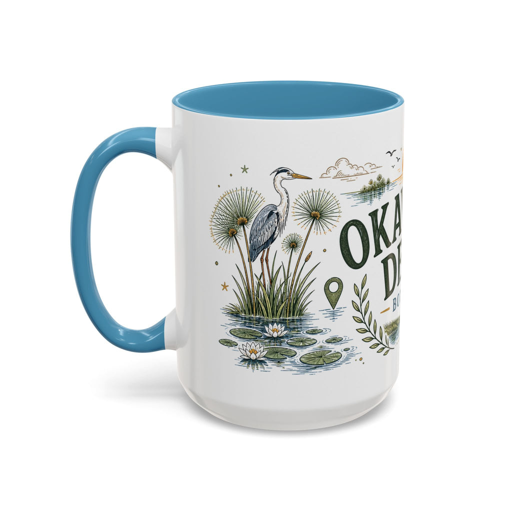 Okavango Delta Coffee Mug | Travel Destination Souvenir Gift | Accent Color Ceramic 11oz 15oz