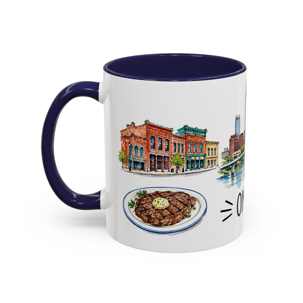 Omaha Illustrated Travel Mug | City Souvenir Accent Coffee Mug | 11oz 15oz Ceramic Cup