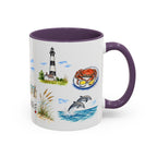 Virginia Beach Illustrated Travel Mug | City Souvenir Accent Coffee Mug | 11oz 15oz Ceramic Cup