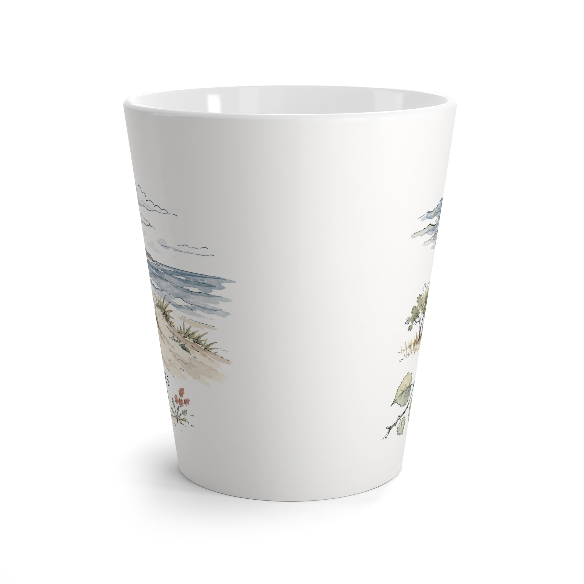 Indiana Dunes National Park Latte Mug | Pastel Watercolor Nature Coffee Cup | 12 oz Travel Souvenir Gift