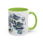 Norwegian Fjords Coffee Mug | Travel Destination Souvenir Gift | Accent Color Ceramic 11oz 15oz