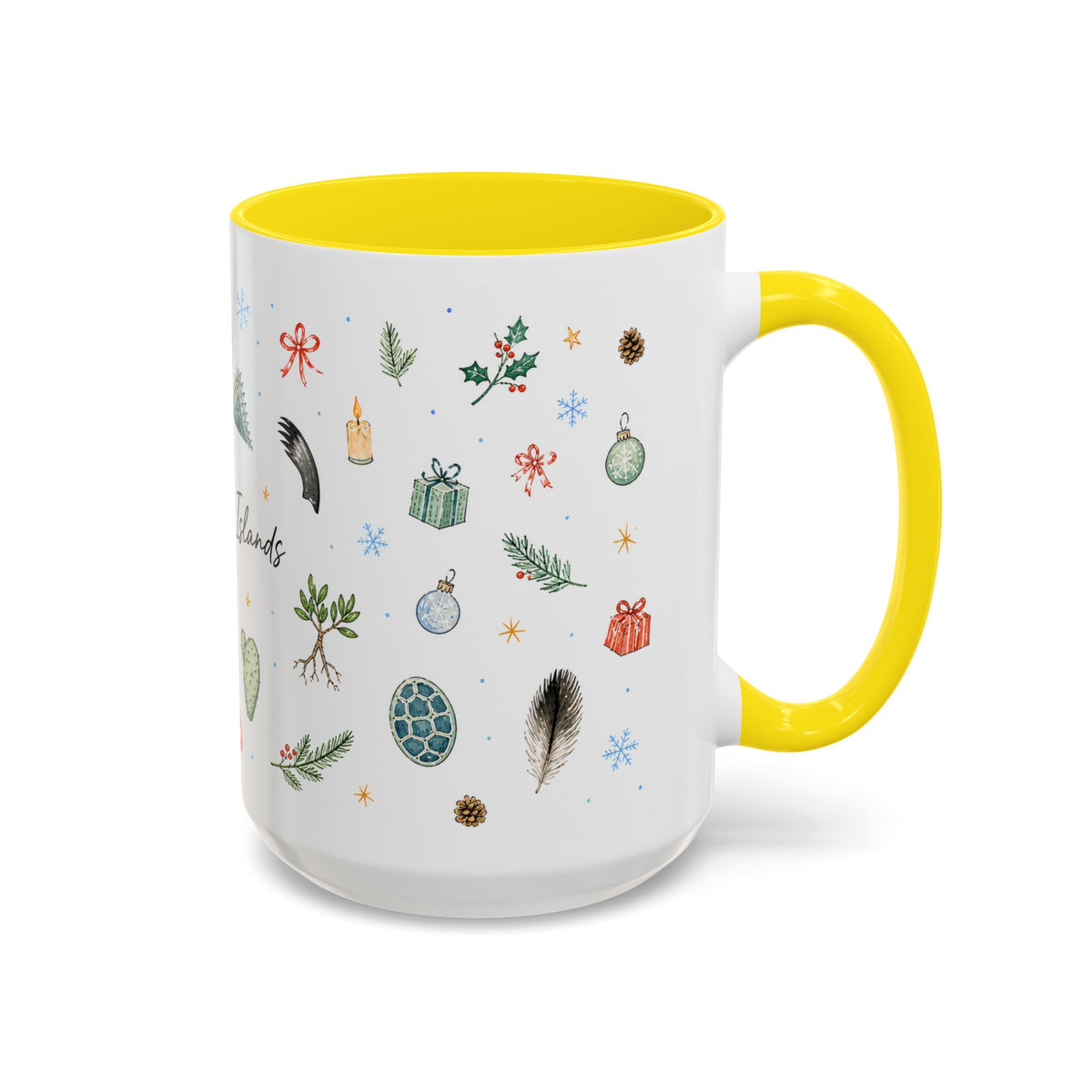Galapagos Islands Christmas Mug | Watercolor Travel Souvenir | Holiday Gift | Accent Ceramic Coffee Cup 11oz 15oz