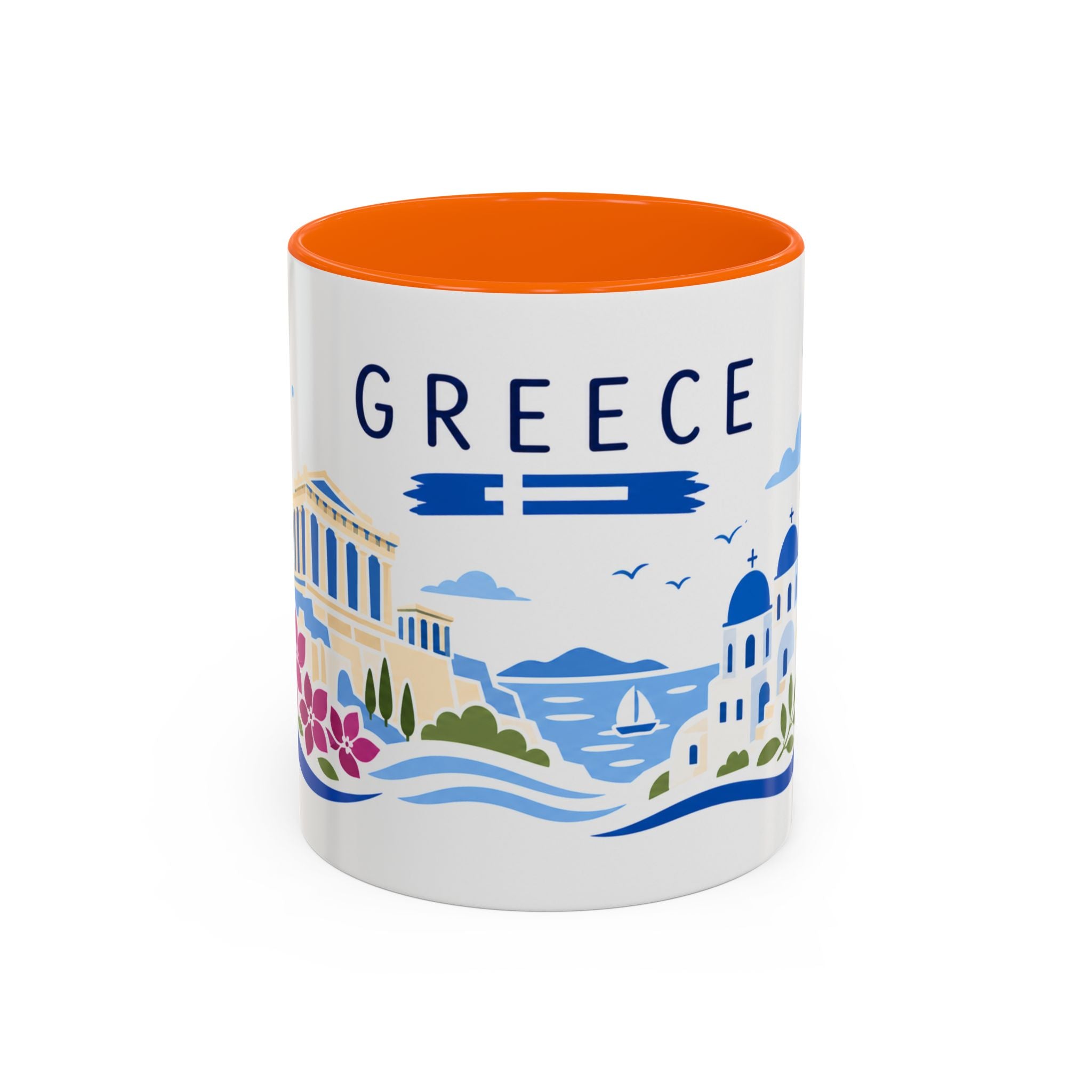 Greece Coffee Mug | Travel Souvenir Accent Mug | Country Gift Ceramic Cup 11oz 15oz