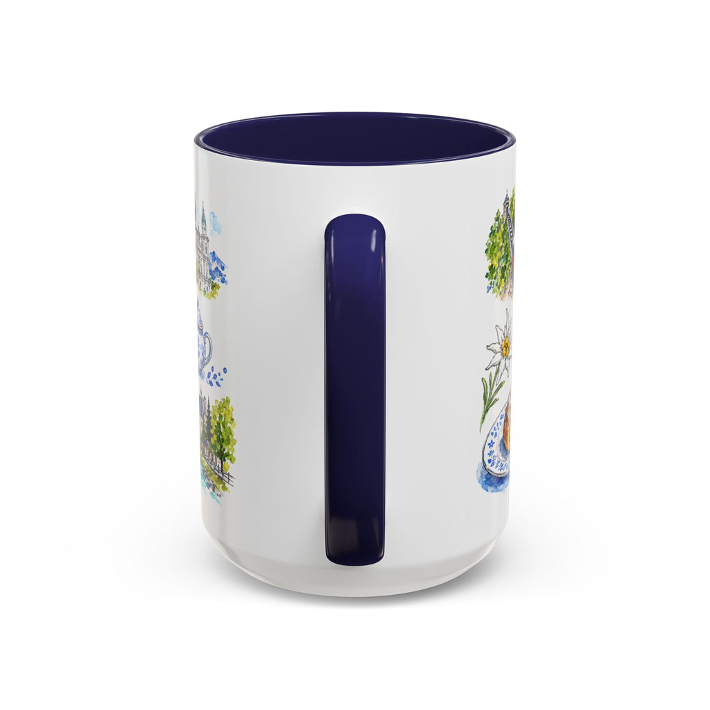 Salzburg Illustrated Travel Mug | City Souvenir Accent Coffee Mug | 11oz 15oz Ceramic Cup