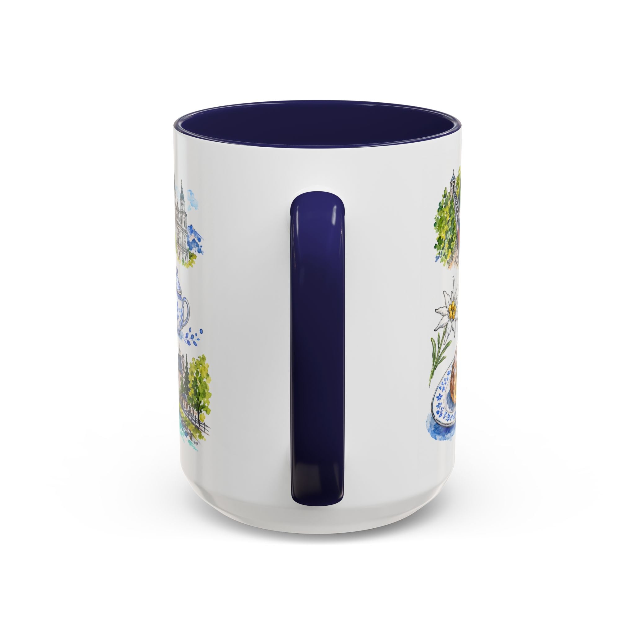 Salzburg Illustrated Travel Mug | City Souvenir Accent Coffee Mug | 11oz 15oz Ceramic Cup