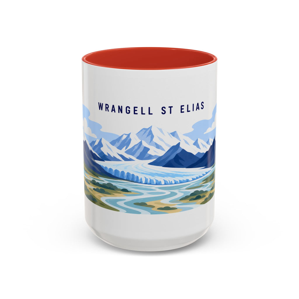 Wrangell-St. Elias National Park Coffee Mug | Solid Color Block Park Souvenir | 11oz 15oz Accent Mug