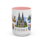 Cologne Illustrated Travel Mug | City Souvenir Accent Coffee Mug | 11oz 15oz Ceramic Cup