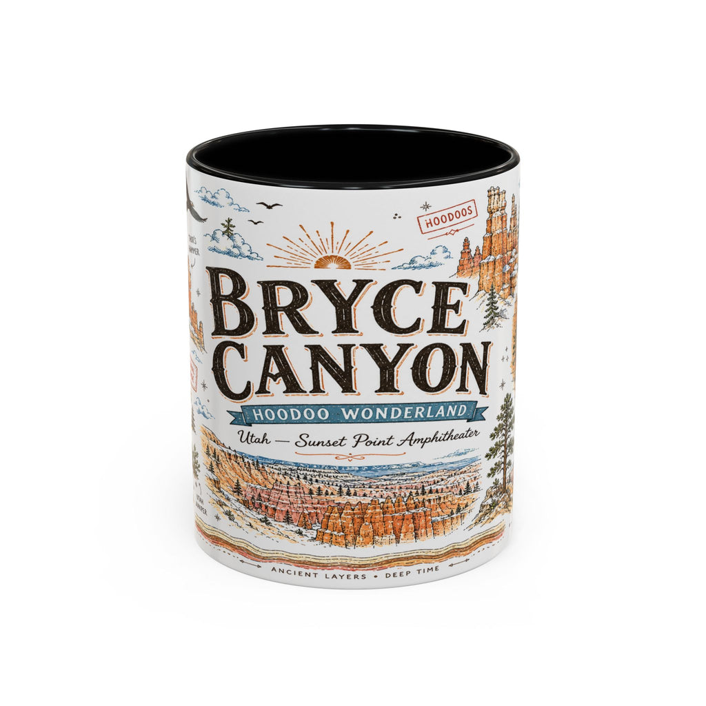 Bryce Canyon Coffee Mug | National Park Hiking Utah Gift | Accent Color Ceramic 11oz 15oz