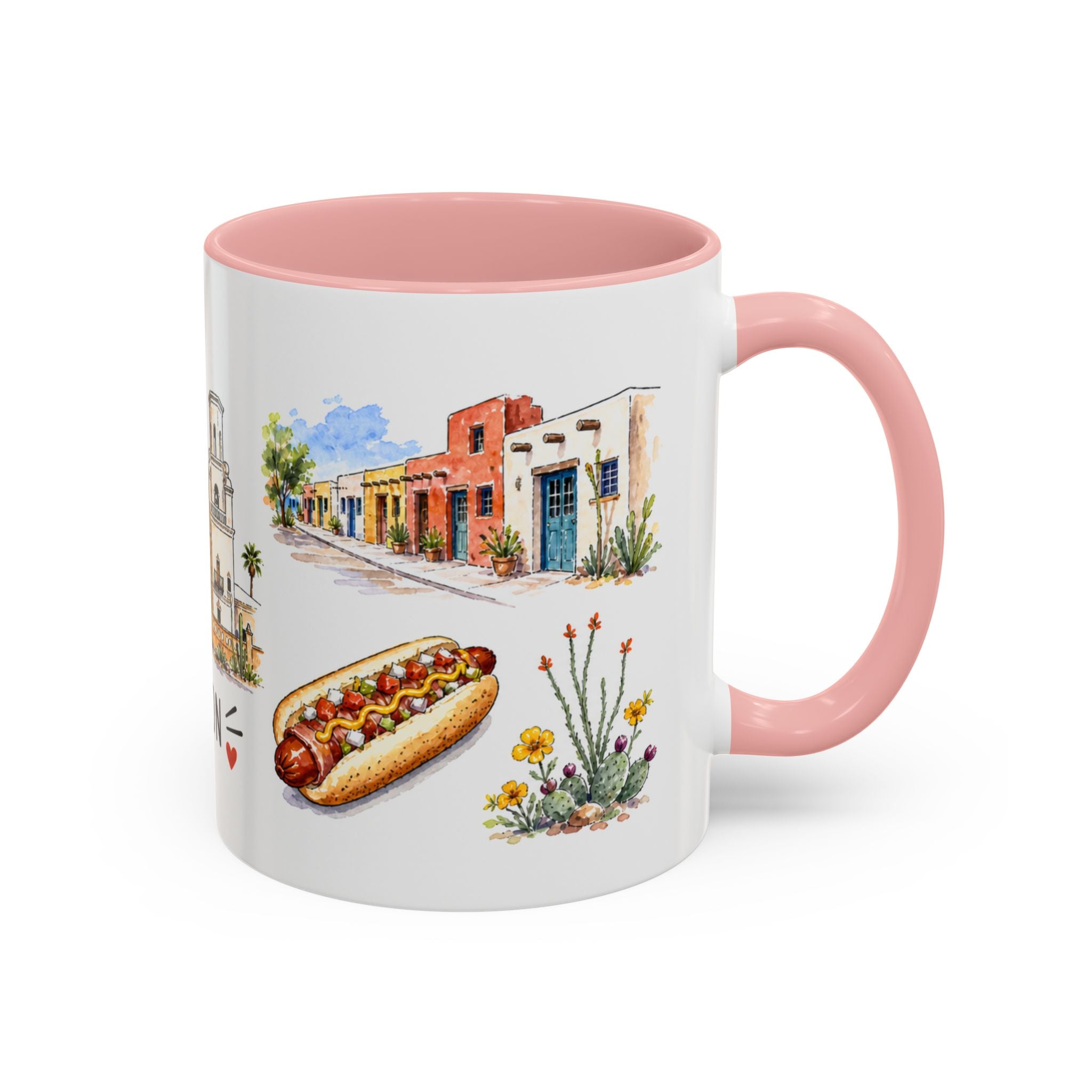 Tucson Illustrated Travel Mug | City Souvenir Accent Coffee Mug | 11oz 15oz Ceramic Cup