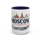 Moscow Coffee Mug | Russia Souvenir Travel Gift | Accent Color Ceramic 11oz 15oz