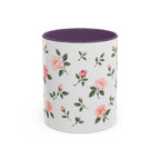 New York Rose Mug, State Flower Floral Coffee Cup, 11oz Botanical Gift