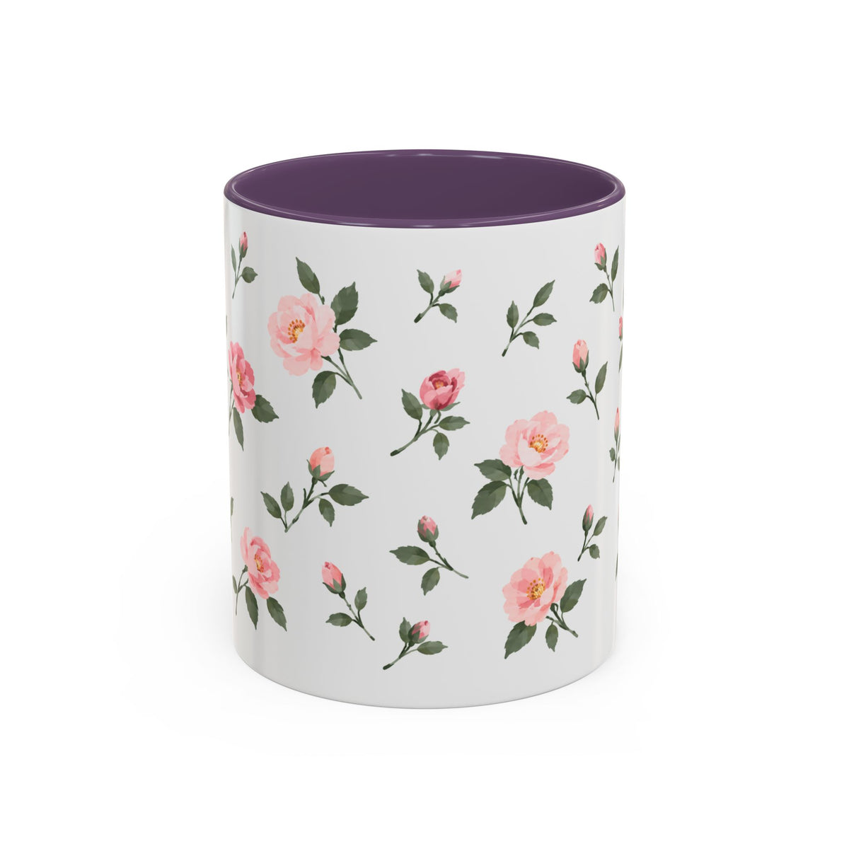 New York Rose Mug, State Flower Floral Coffee Cup, 11oz Botanical Gift