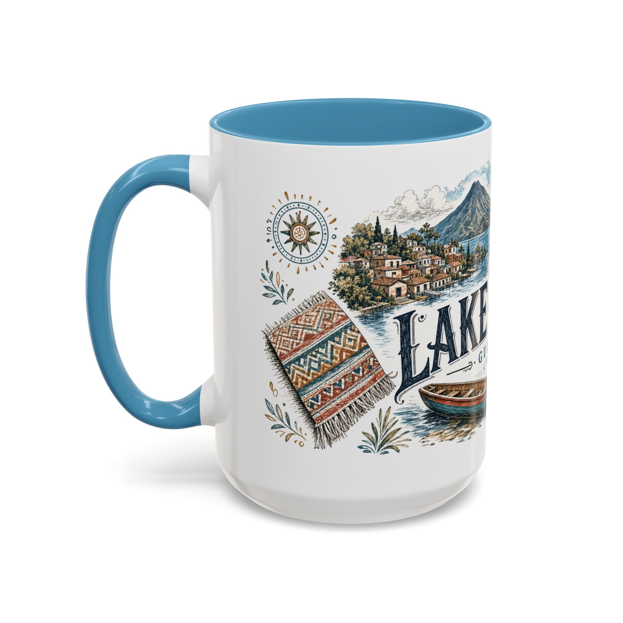 Lake Atitlan Mug, Guatemala Travel Souvenir, Bucket List Gift, Accent Ceramic Coffee Mug 11oz 15oz