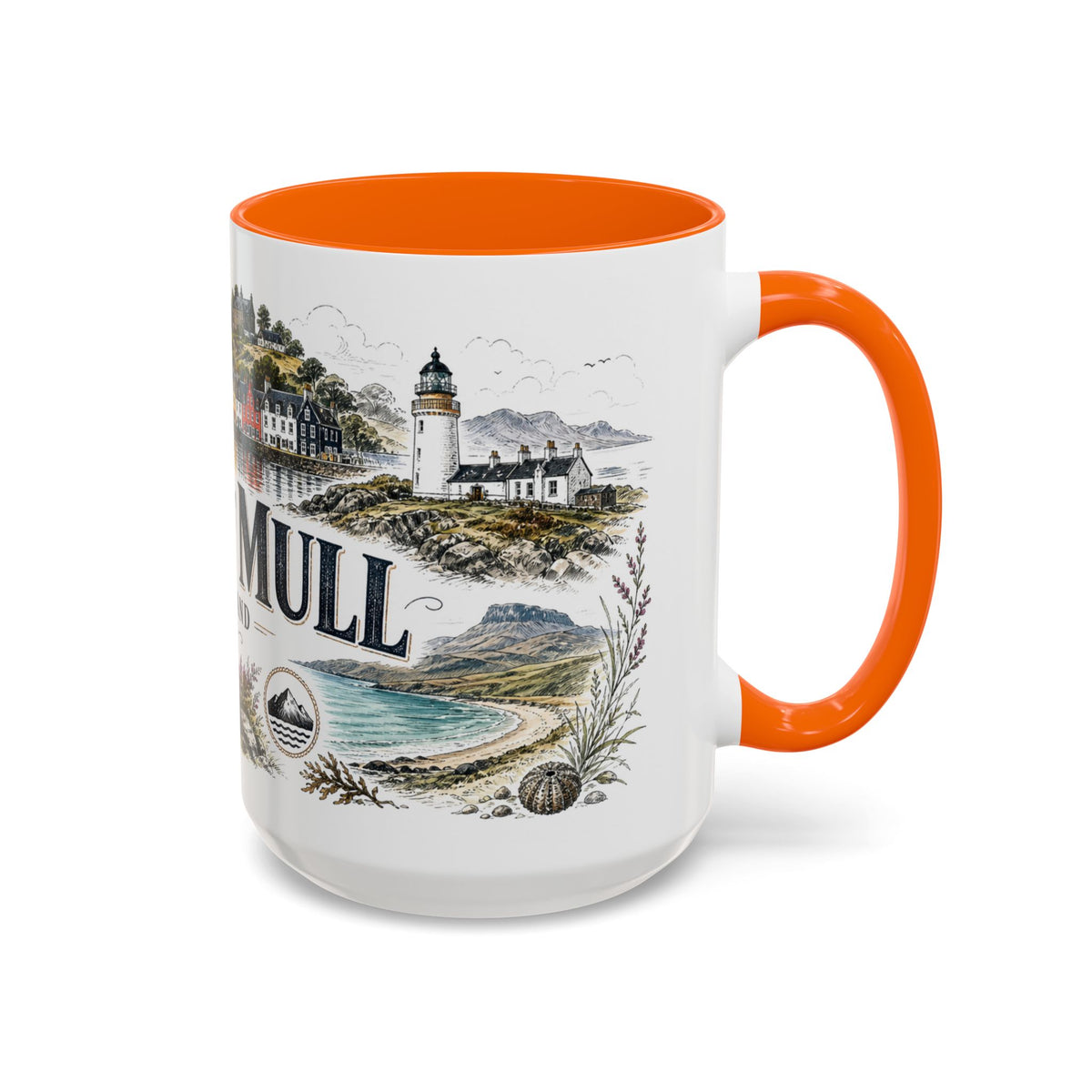 Isle of Mull Mug, Scotland Travel Souvenir, Bucket List Gift, Accent Ceramic Coffee Mug 11oz 15oz