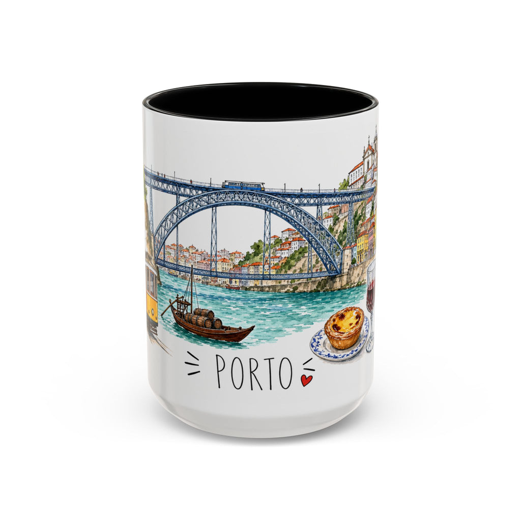 Porto Illustrated Travel Mug | City Souvenir Accent Coffee Mug | 11oz 15oz Ceramic Cup