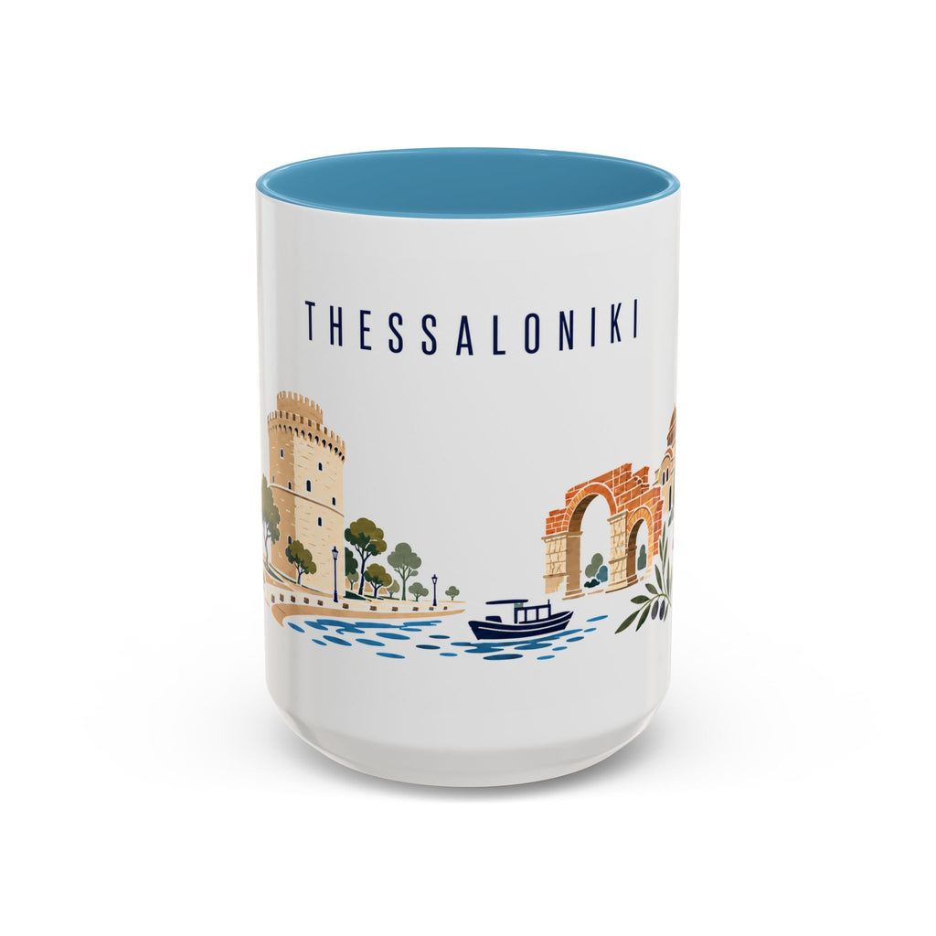 Thessaloniki Coffee Mug | Greece Travel Souvenir | Porcelain Decal City Gift | 11oz 15oz Accent Mug