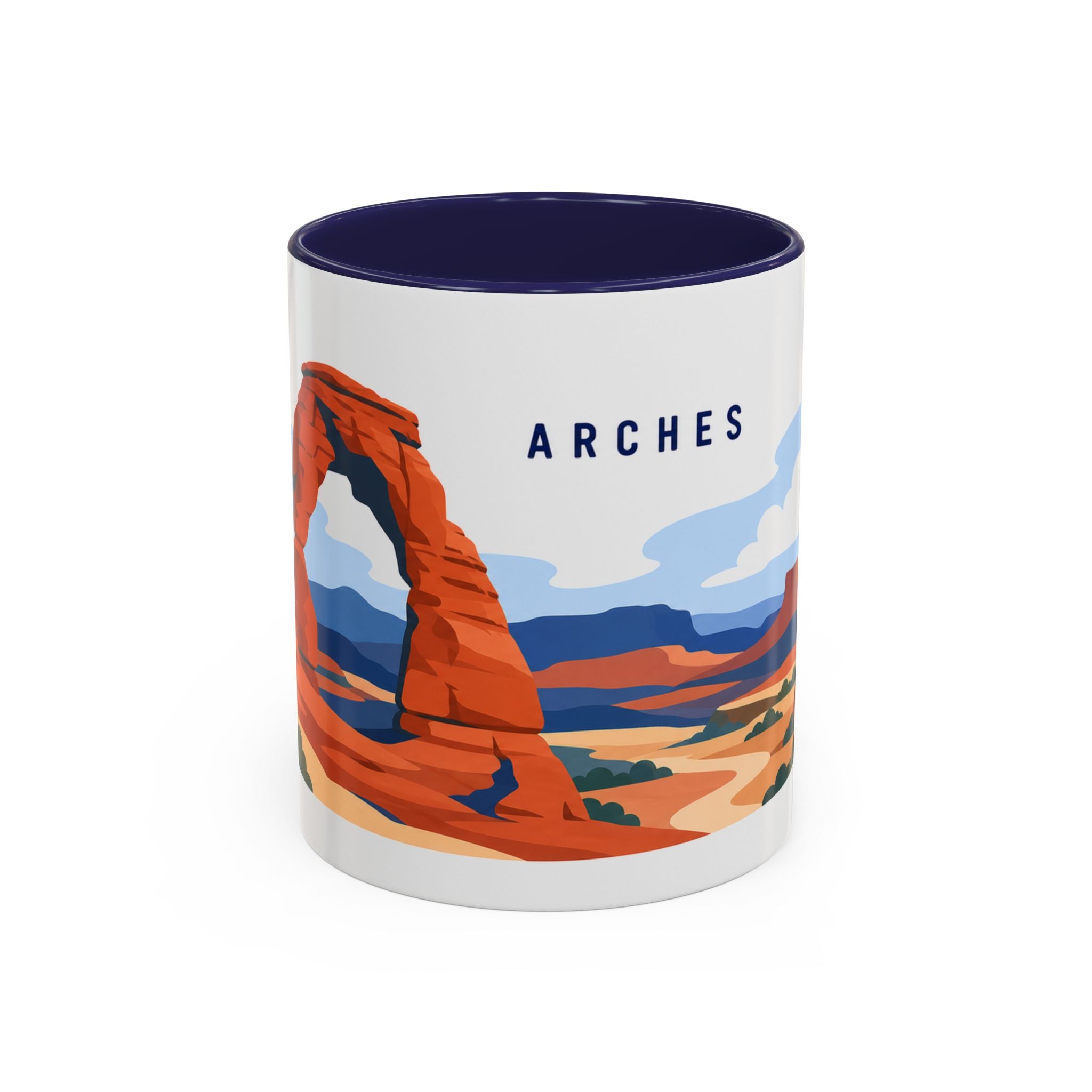 Arches National Park Coffee Mug | Solid Color Block Park Souvenir | 11oz 15oz Accent Mug
